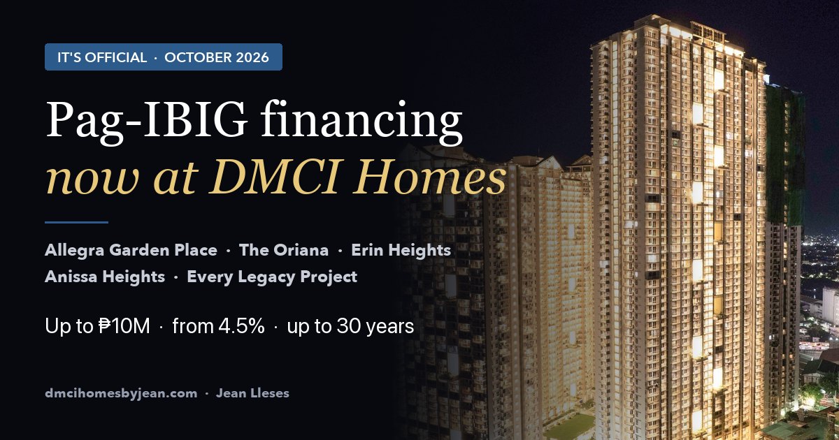 Pag-IBIG financing now at DMCI Homes